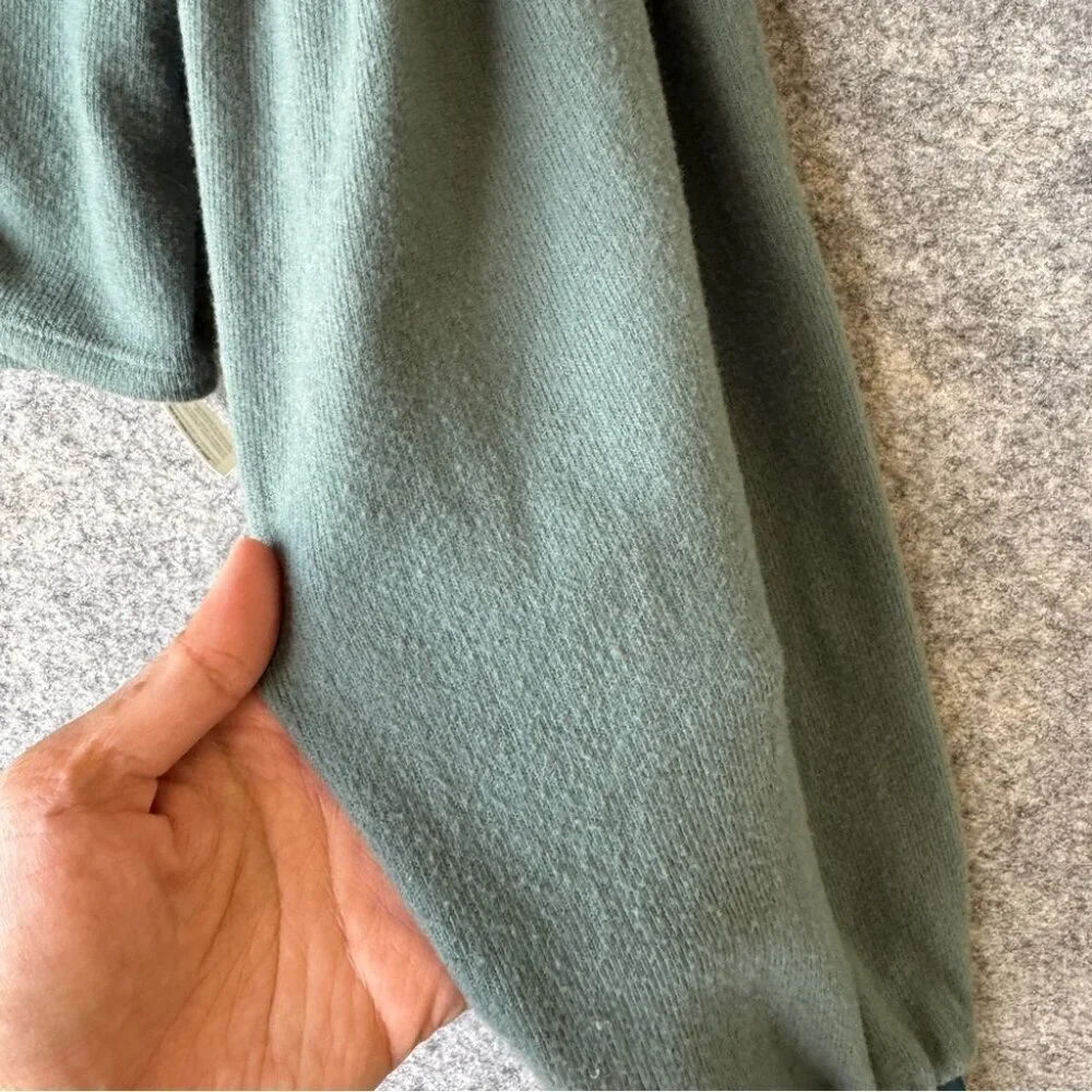 Intimately Free People Green Puff Sleeve Modal Ruched Front Crop Top Size XS
